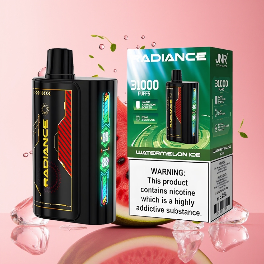 JNR Radiance 31000 Pufova Jednokratna Vape LUBENICA LED s 28ml Tekućine i Dual Mesh Coil