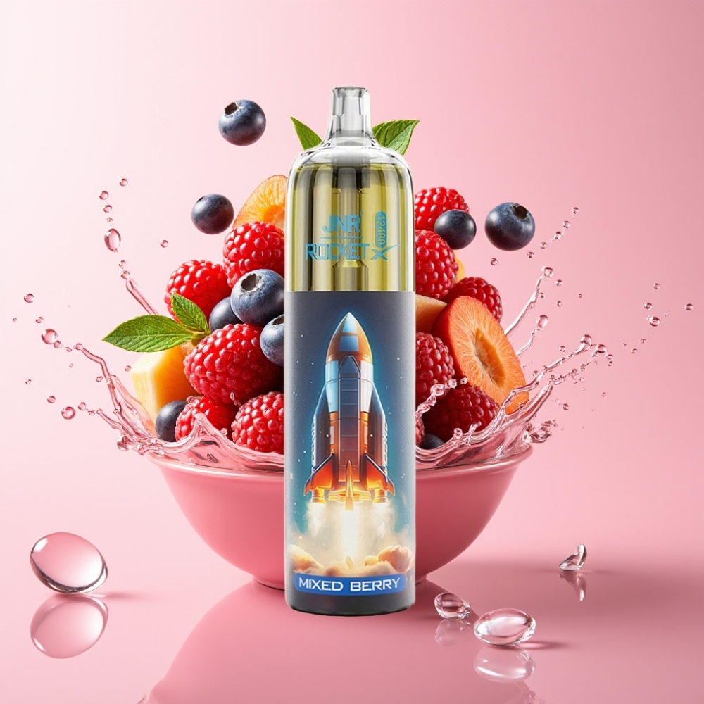 JNR Rocket-X 12400 Puffs Disposable Vape Mješovito Bobice s RGB svjetlima JNR Rocket-X 12400 Puffs Disposable Vape s Podesivim Protokom Zraka