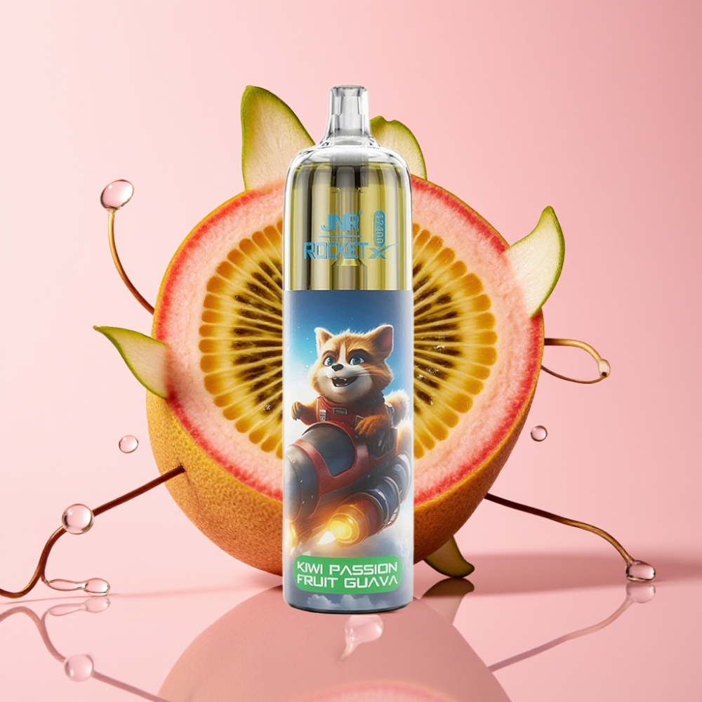 JNR Rocket-X 12400 Puffs Jednokratna Vape Kivi Marakuja Guava s RGB svjetlima JNR Rocket-X 12400 Puffs Jednokratna Vape s Podesivim Protokom Zraka
