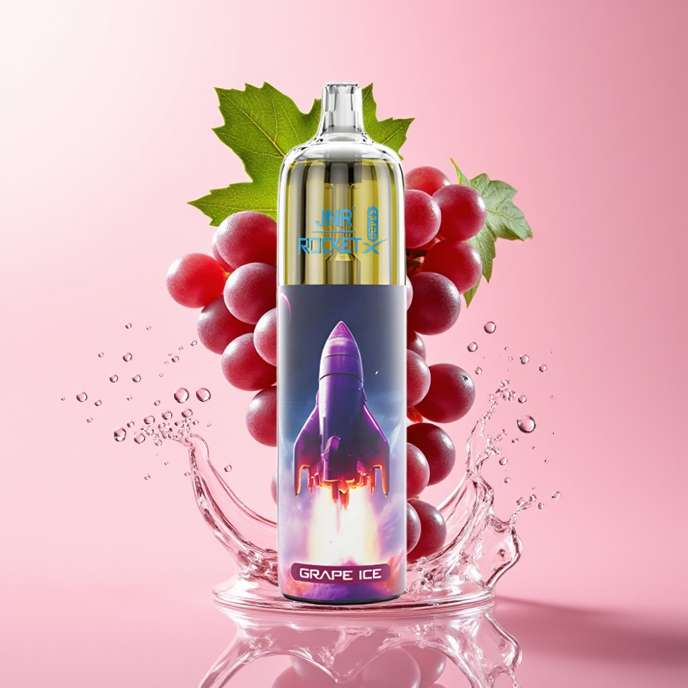 JNR Rocket-X 12400 Pufova Disposable Vape Grožđe Led s RGB svjetlima JNR Rocket-X 12400 Pufova Disposable Vape s 25ml tekućine