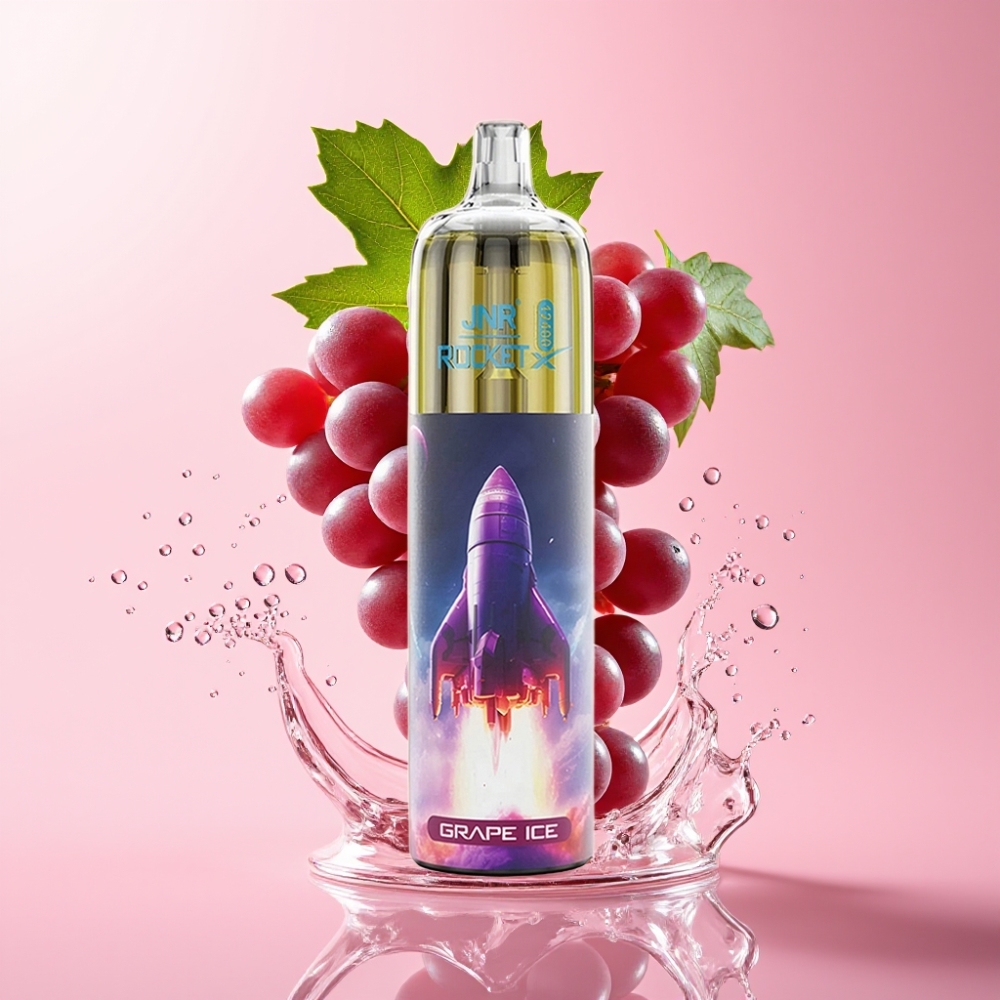 JNR Rocket-X 12400 Pufova Disposable Vape Grožđe Led s RGB svjetlima JNR Rocket-X 12400 Pufova Disposable Vape s 25ml tekućine