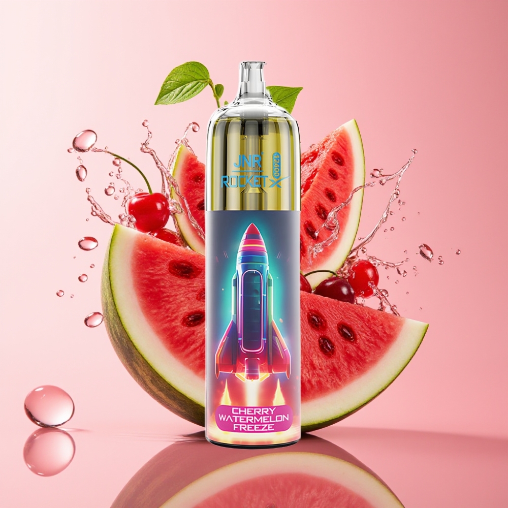 JNR Rocket-X 12400 Pufova Jednokratna Vape Trešnja Lubenica Led s RGB svjetlima JNR Rocket-X 12400 Pufova Jednokratna Vape s Podesivim Protokom Zraka