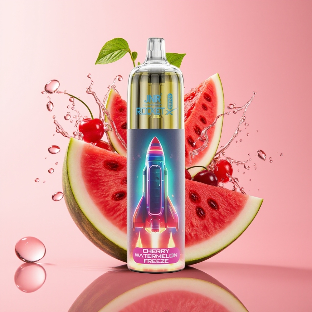 JNR Rocket-X 12400 Pufova Jednokratna Vape Trešnja Lubenica Led s RGB svjetlima JNR Rocket-X 12400 Pufova Jednokratna Vape s Podesivim Protokom Zraka