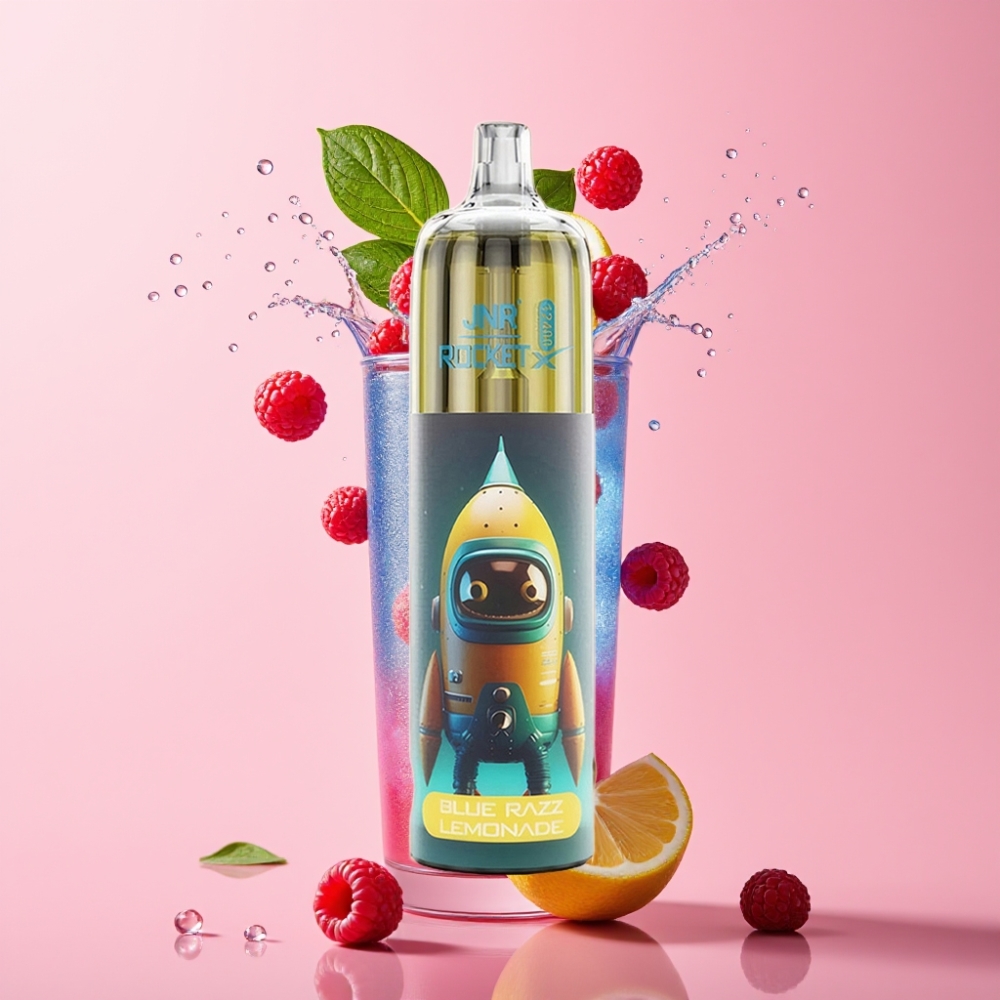 JNR Rocket-X 12400 Puhova Disposable Vape Plavi Razz Limunada s RGB svjetlima i 1.2ohm Mesh Coil