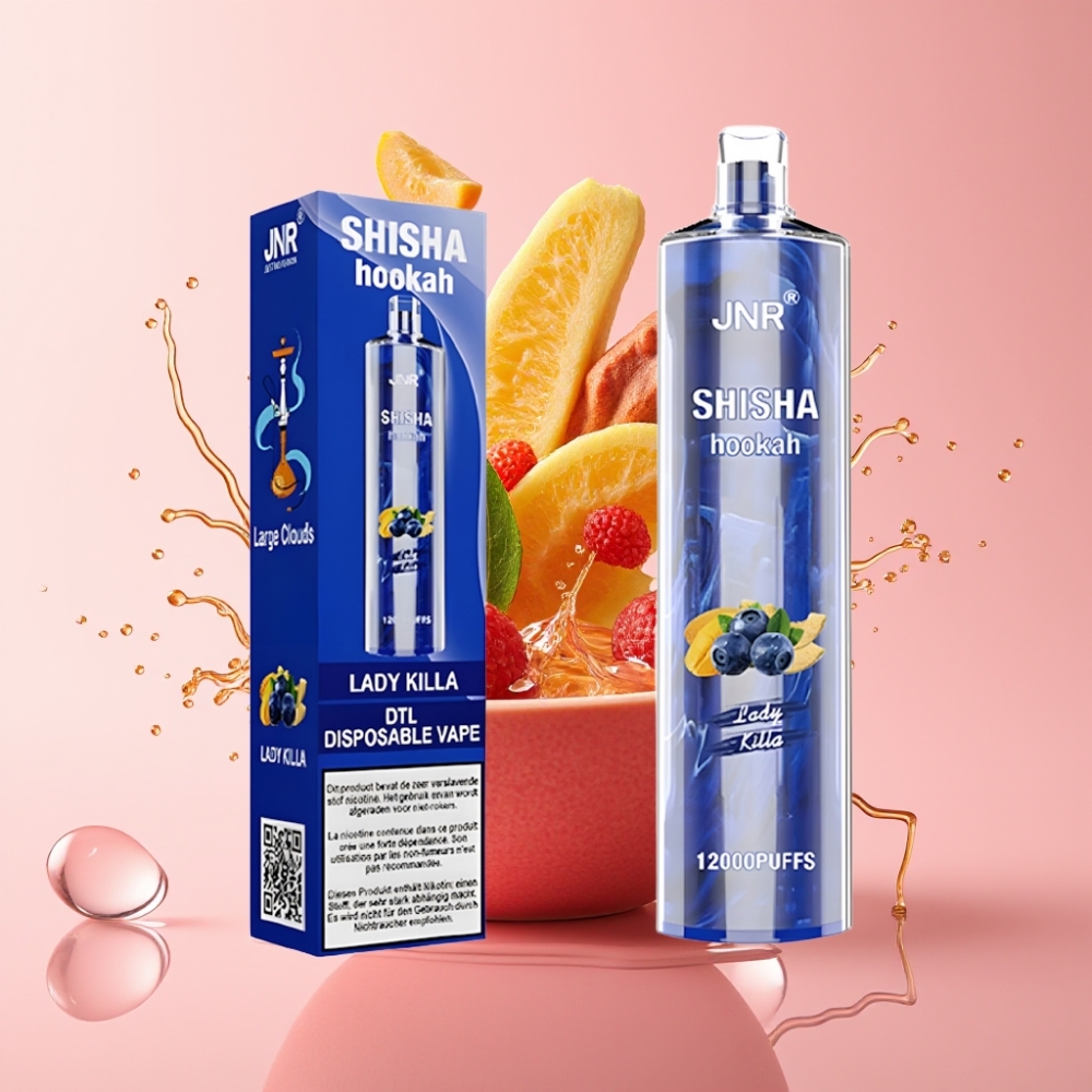 JNR Shisha Hookah 12000 Puffs Disposable Vape Lady Killa 24ml 750mAh
