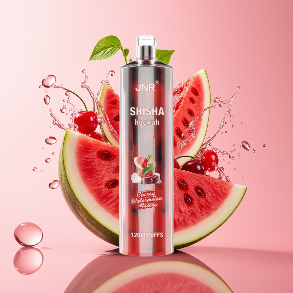 JNR Shisha Hookah 12000 Puffs Disposable Vape Trešnja Lubenica Freeze 24ml JNR Shisha Hookah 12000 Puffs Disposable Vape 750mAh Type-C