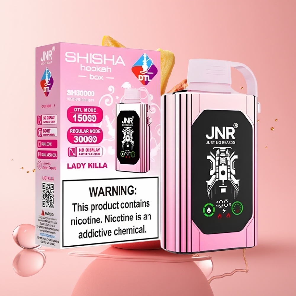 JNR Shisha Hookah Box 20500 Puffs Disposable Vape Lady Killa, 25ml, Type-C