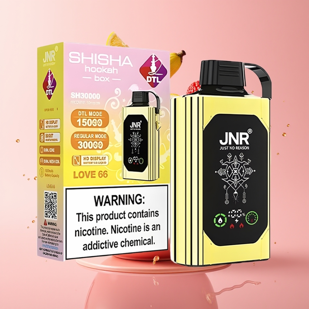 JNR Shisha Hookah Box 20500 Puffs Disposable Vape Ljubav 66, 25ml, Type-C
