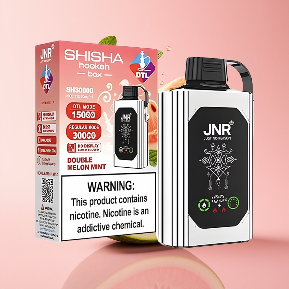 JNR Shisha Hookah Box 20500 Puffs Dvostruki Dinja Metvica Disposable Vape JNR Shisha Hookah Box 20500 Puffs, 25ml, Type-C
