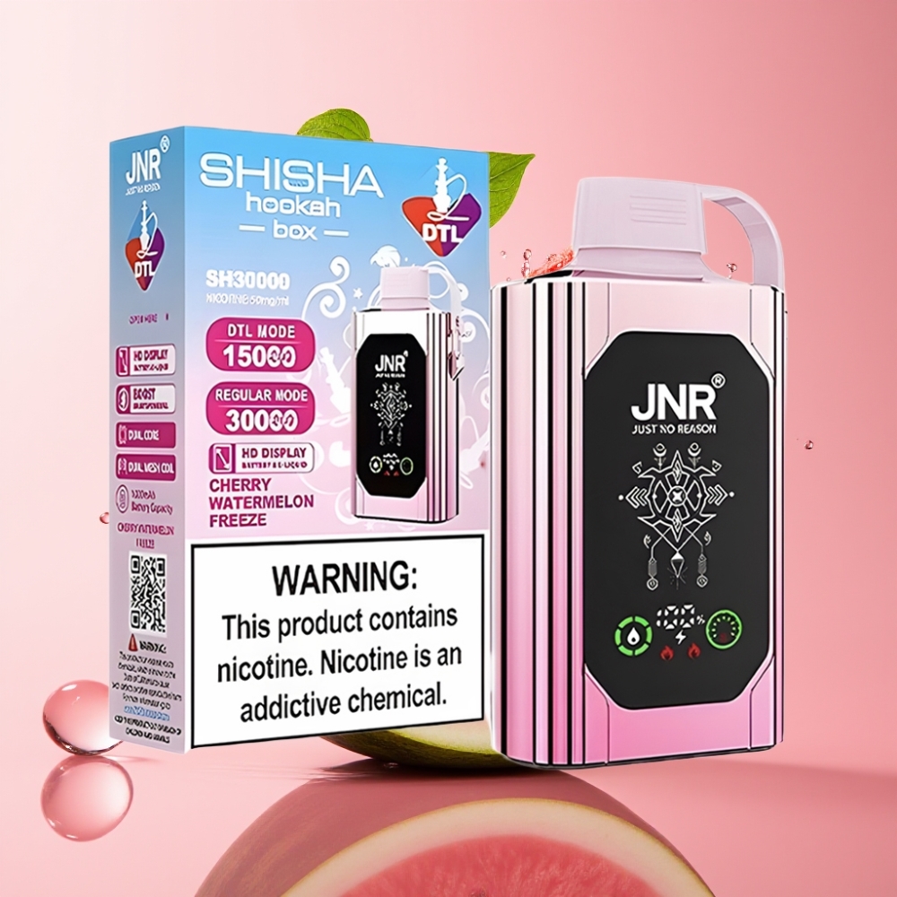 JNR Shisha Hookah Box 20500 Puffs Jednokratna Vapa Trešnja Lubenica 25ml Dual Mesh Coil