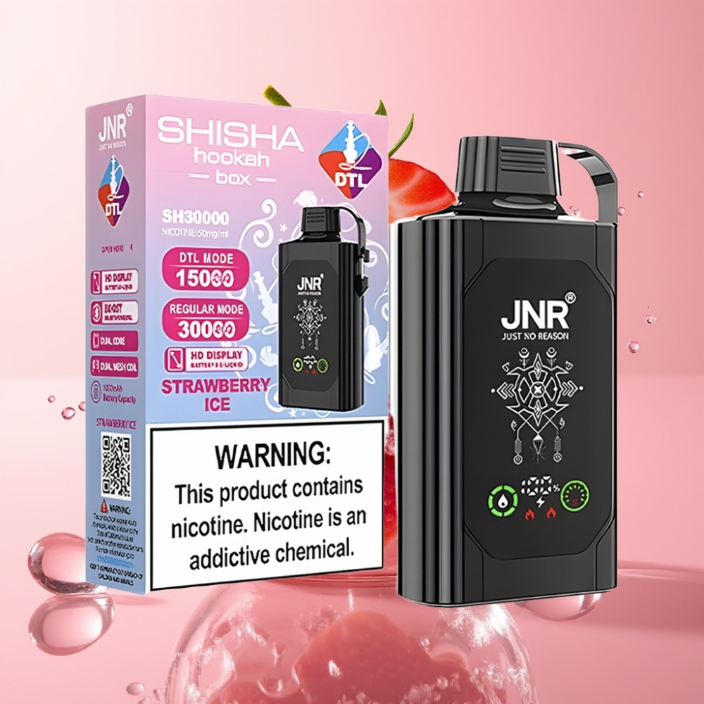 JNR Shisha Hookah Box 20500 Puffs Jednokratna Vape Jagoda Led 25ml JNR Shisha Hookah Box 20500 Puffs Dual Mesh Coil Type-C
