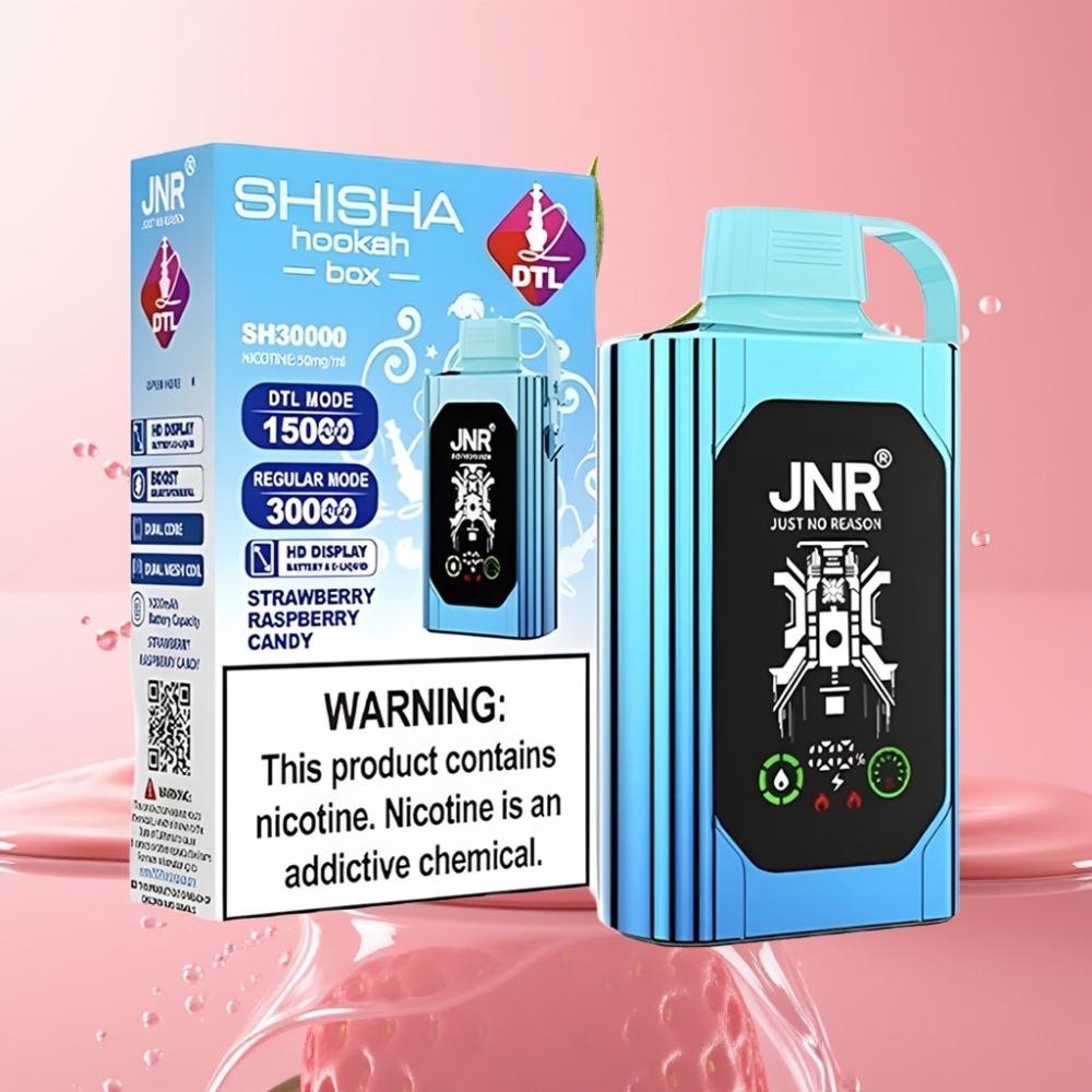 JNR Shisha Hookah Box 20500 Puffs Jednokratna Vape Jagoda Malina Bombonica, 25ml, Type-C