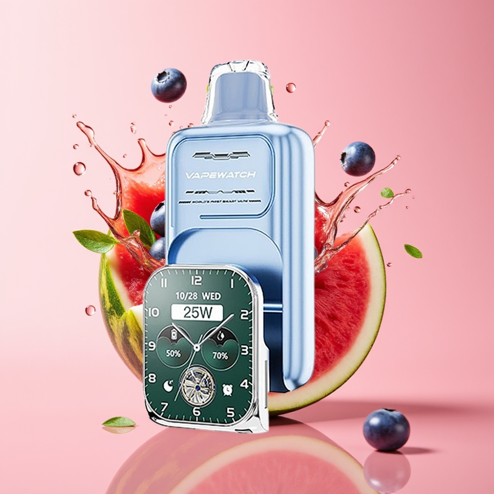 JNR VapeWatch 30000 Puffs Jednokratna E-cigareta Borovnica Lubenica 19mL JNR VapeWatch 30000 Puffs 1000mAh Type-C