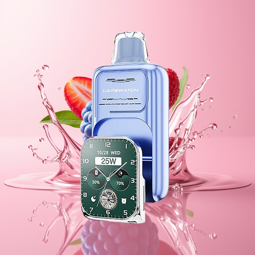 JNR VapeWatch 30000 Puffs Jednokratna Vape Plava Malina Led 19mL 5% JNR VapeWatch 30000 Puffs 1000mAh Type-C