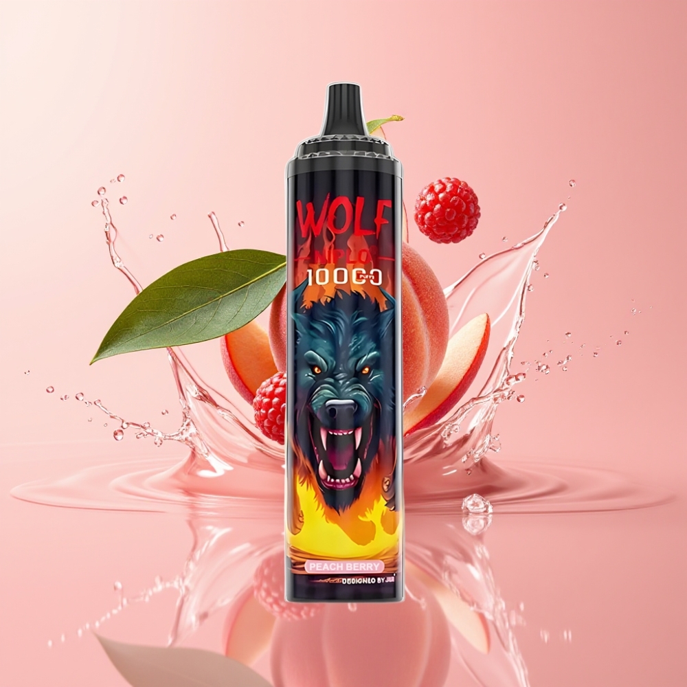 JNR Wolf Niplo 10000 Puffs Brestika Jagoda Disposable Vape 20ml 5%