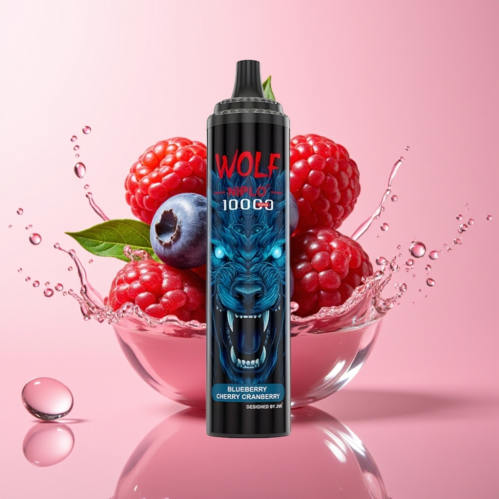 JNR Wolf Niplo 10000 Puffs Disposable Vape Borovina Trešnja Brusnica 20ml 5%
