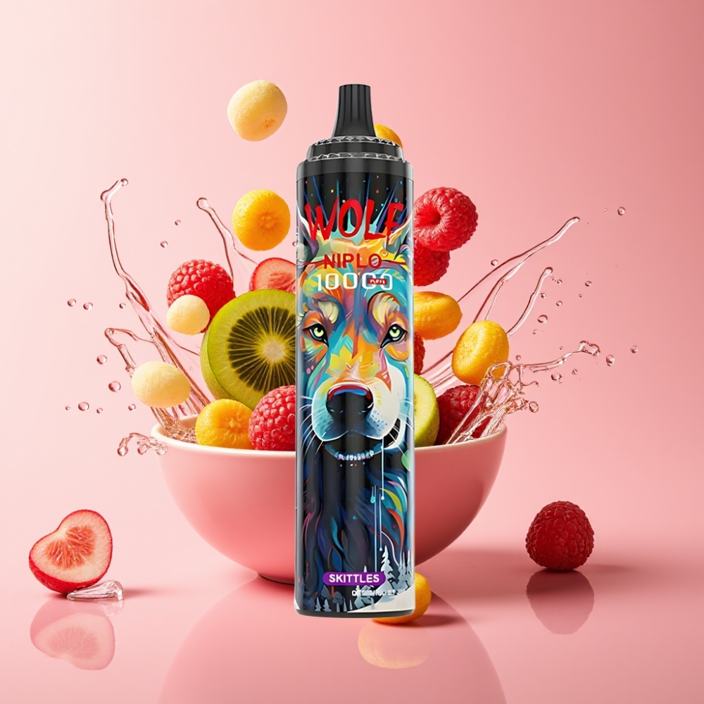 JNR Wolf Niplo 10000 Puffs Disposable Vape Skittles (20ml, 5%) JNR Wolf Niplo 10000 Puffs (1.0 Ohm, Type-C)