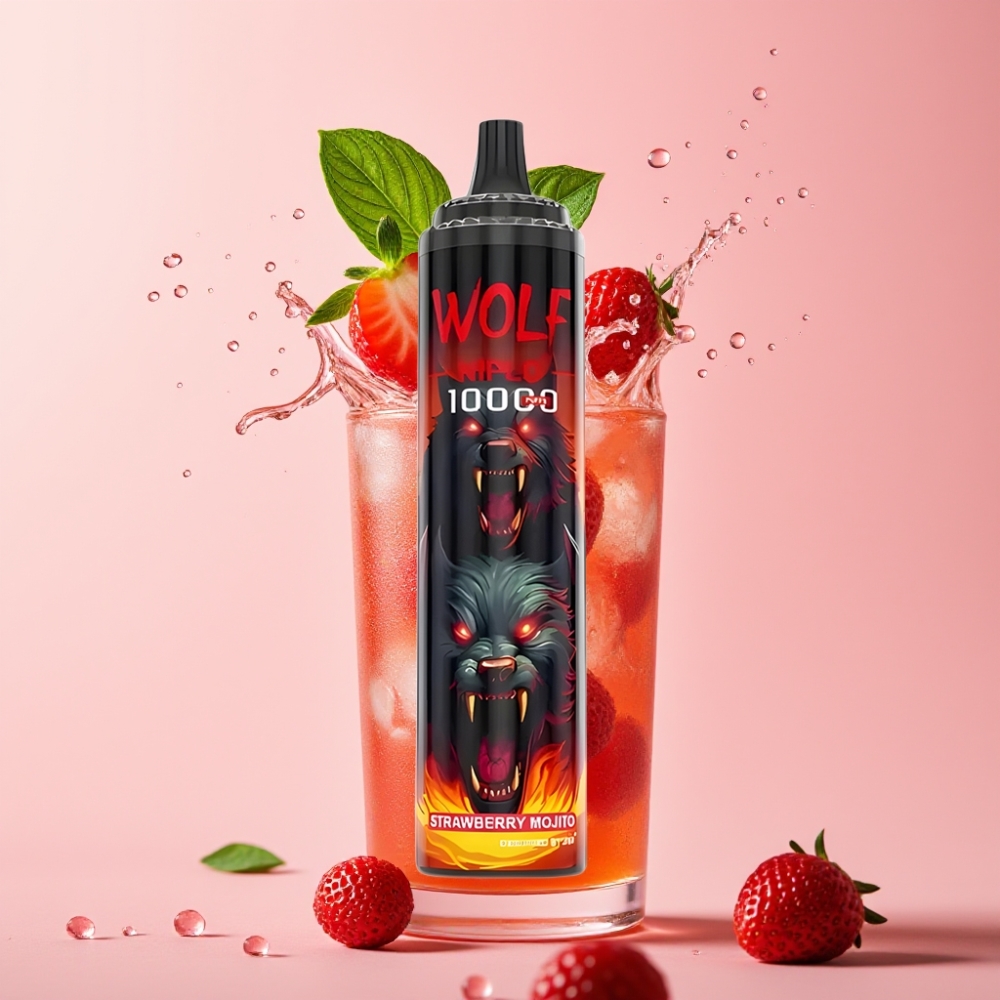 JNR Wolf Niplo 10000 Puffs Jednokratna Vape Jagoda Mojito 20ml JNR Wolf Niplo 10000 Puffs 2% Nikotina Type-C