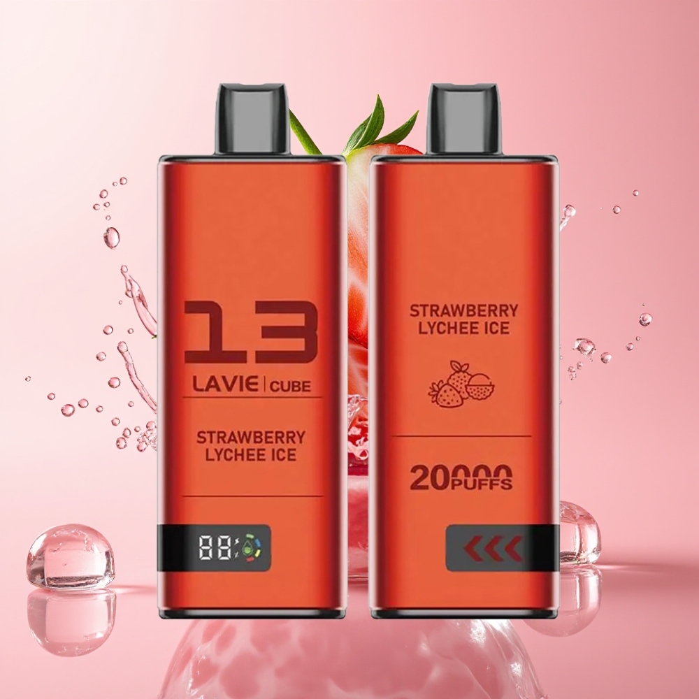 Lavie Cube 20000 Puffs Jednokratna Vape Jagoda Liči Led 28ML