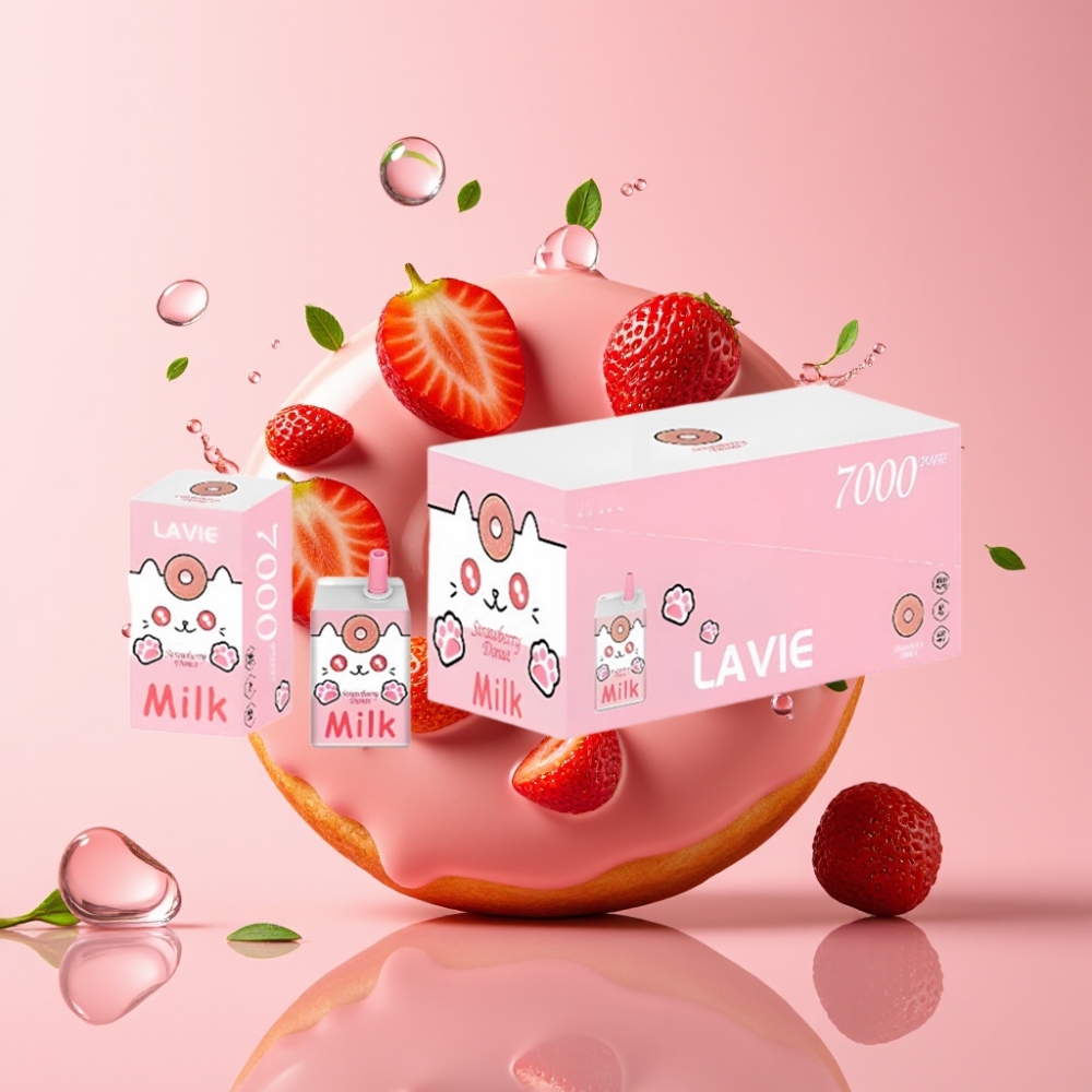 LAVIE Milk 7000 Puffs Jednokratna Vape Jagodna Krafna 16ML