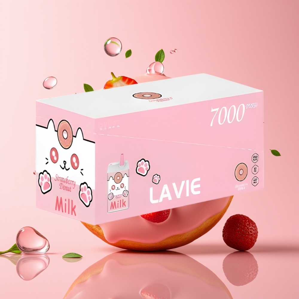 LAVIE Milk 7000 Puffs Jednokratna Vape Jagodna Krafna 16ML