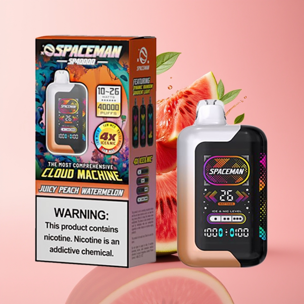 SMOK SPACEMAN SP40000 Bez Nikotina Jednokratna Vape Sok od Breskve i Lubenice