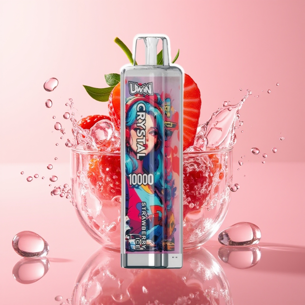UWIN Crystal 10000 Puffs Jednokratna Vape Jagoda Led 18ml 5%
