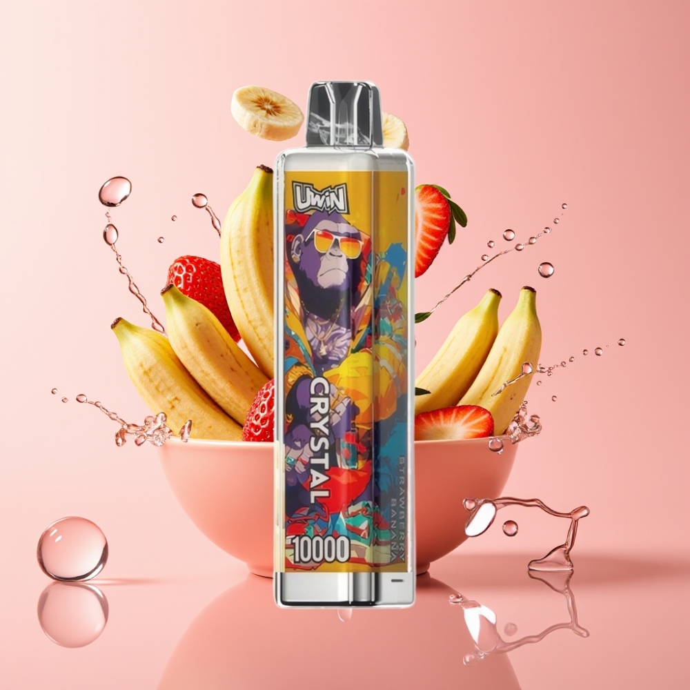 Uwin Crystal 10000 Puffs Jednokratna Vape Jagoda-Banana 18ml