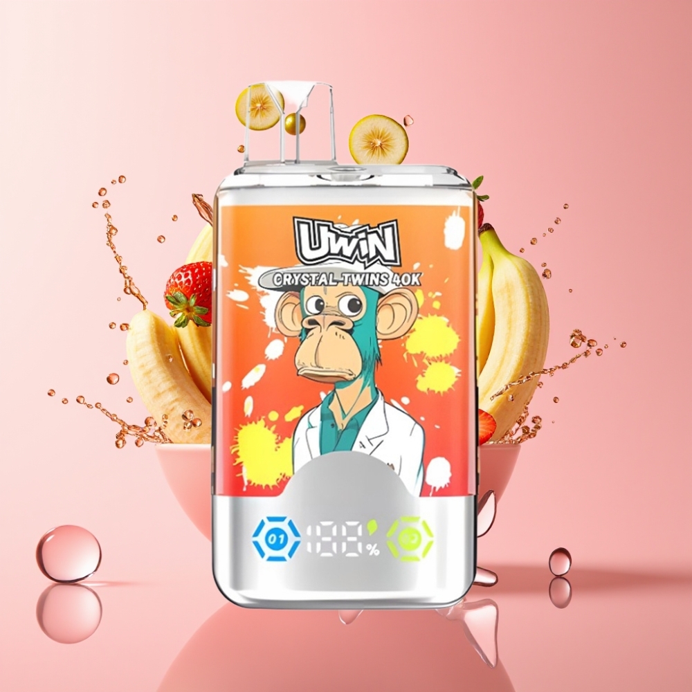 UWIN Crystal Twins 40000 Puffs Dvoslojni Okus Jagoda-Banana 32ml