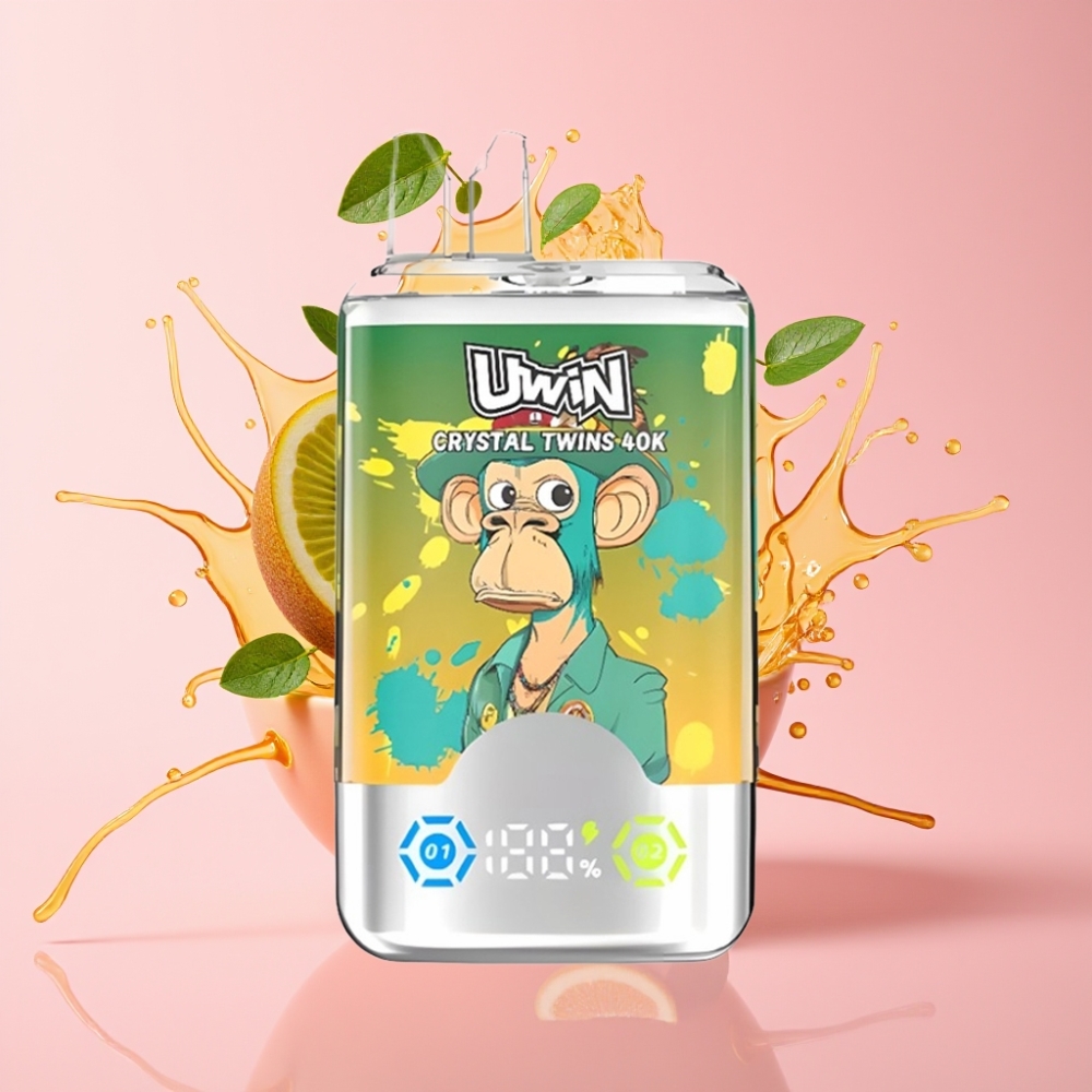 UWIN Crystal Twins 40000 Puffs Dvoslojni Okus Kiwi Marakuja Guava Dvije Jabuke