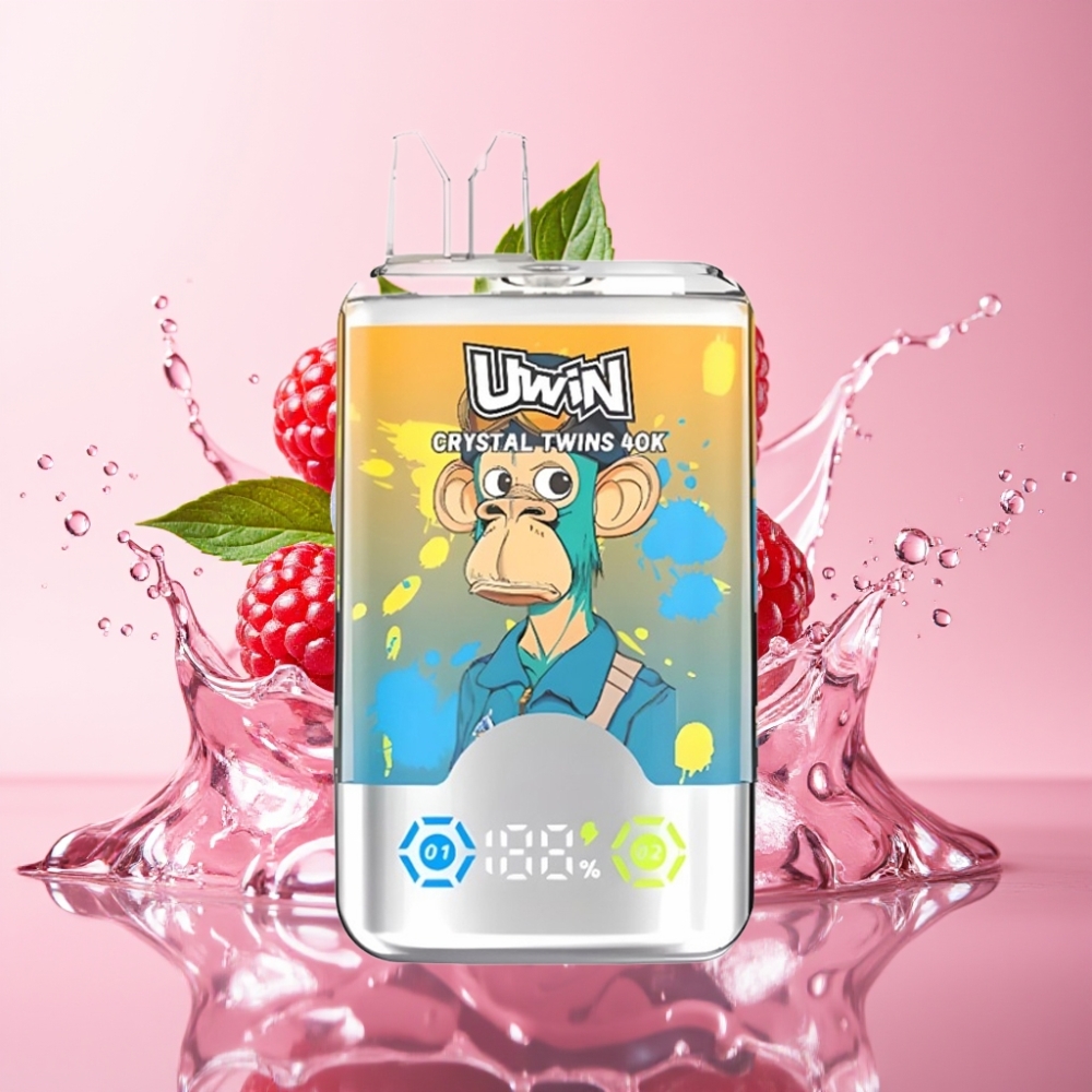 Uwin Crystal Twins 40000 Puffs Borova Malina Trešnja Led Rechargeable