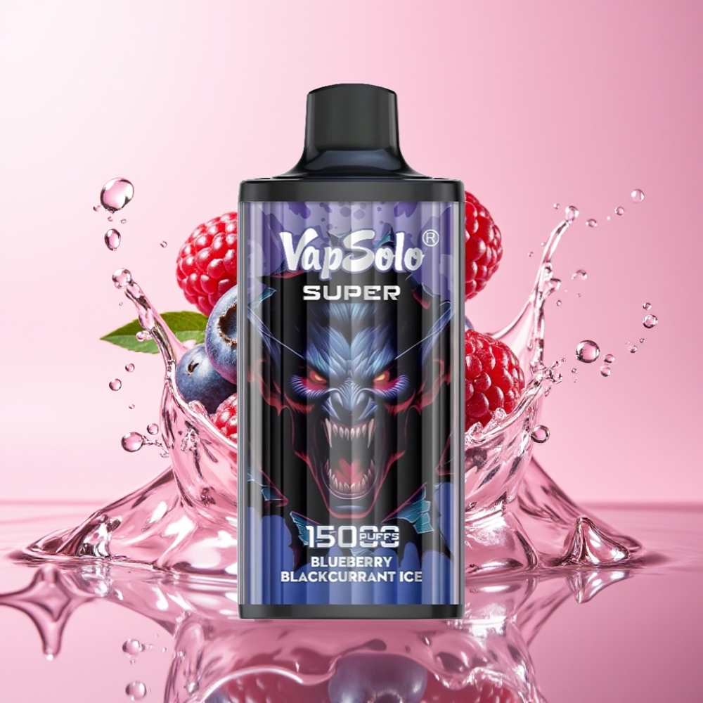 Vapsolo Super 15000 Puffs Disposable Vape Borovnica Cassis Led 40ml 50mg
