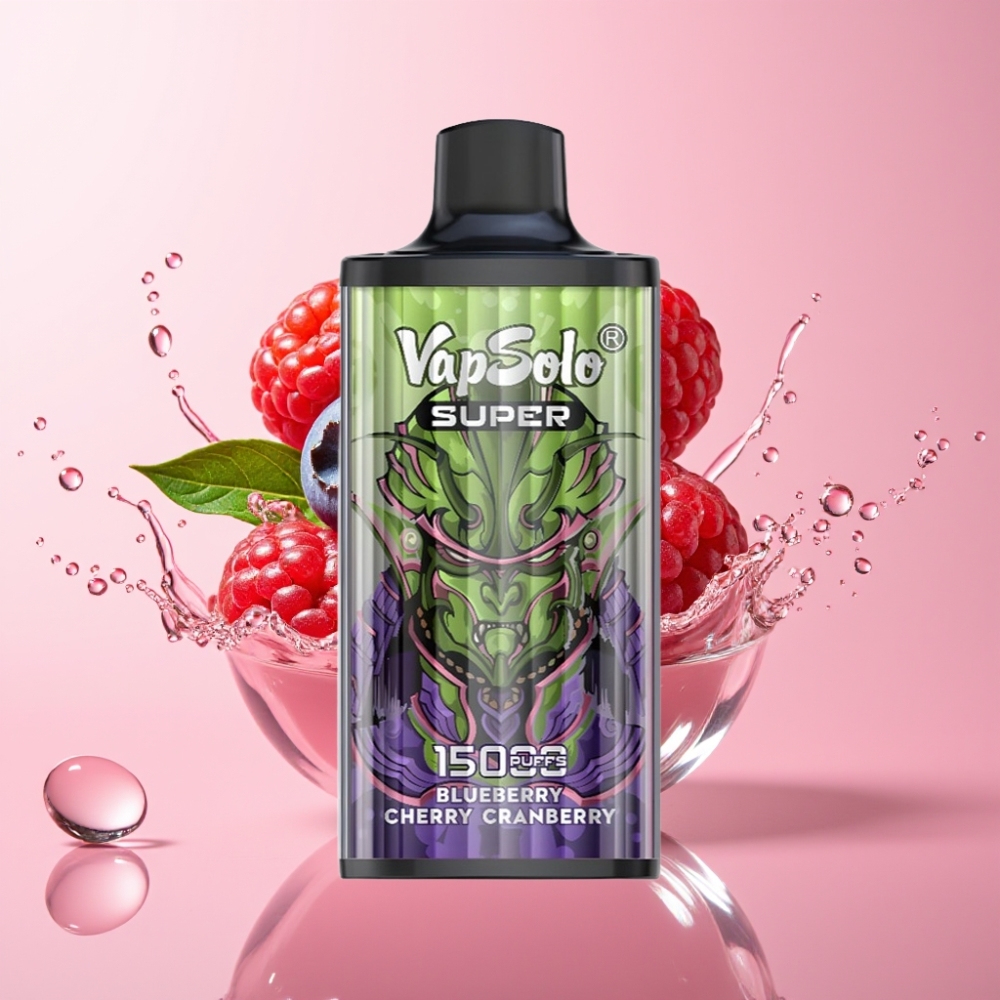 Vapsolo Super 15000 Puffs Jednokratna Vape Borovnica Trešnja Brusnica 40ml 850mAh