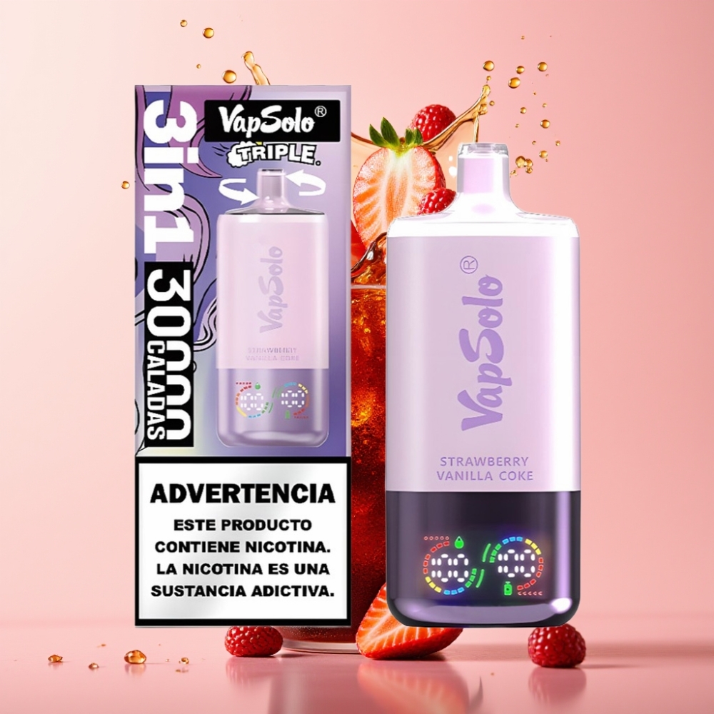 Vapsolo Triple 30000 Puffs Jednokratna Vape Jagoda Vanilija Koka 40ml