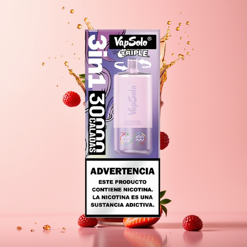 Vapsolo Triple 30000 Puffs Jednokratna Vape Jagoda Vanilija Koka 40ml
