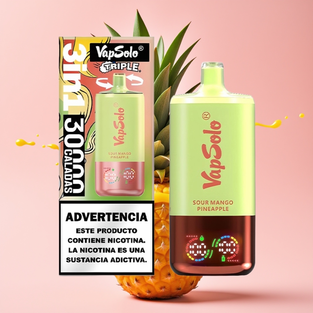 Vapsolo Triple 30000 Puffs Jednokratna Vape Kiselo Mango Ananas 40ml