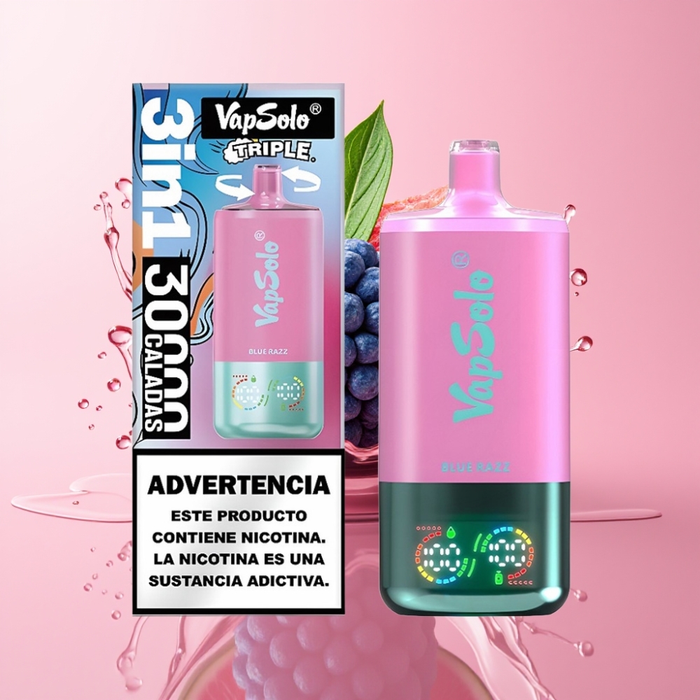 Vapsolo Triple 30000 Puffs Jednokratna Vape Plavo Malina 40ml