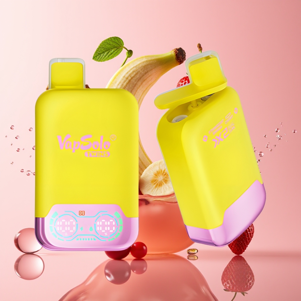 Vapsolo Twins 20000 Puffs Disposable Vape Jagoda Banana & Gazirana Trešnja 40ml