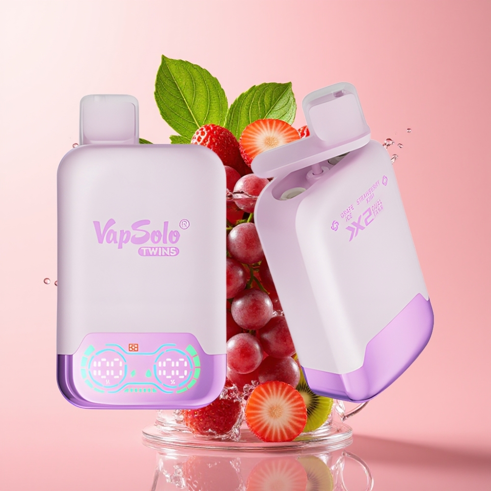 Vapsolo Twins 20000 Puffs Jednokratna Vape Grožđe Led & Jagoda-Kivi 40ml
