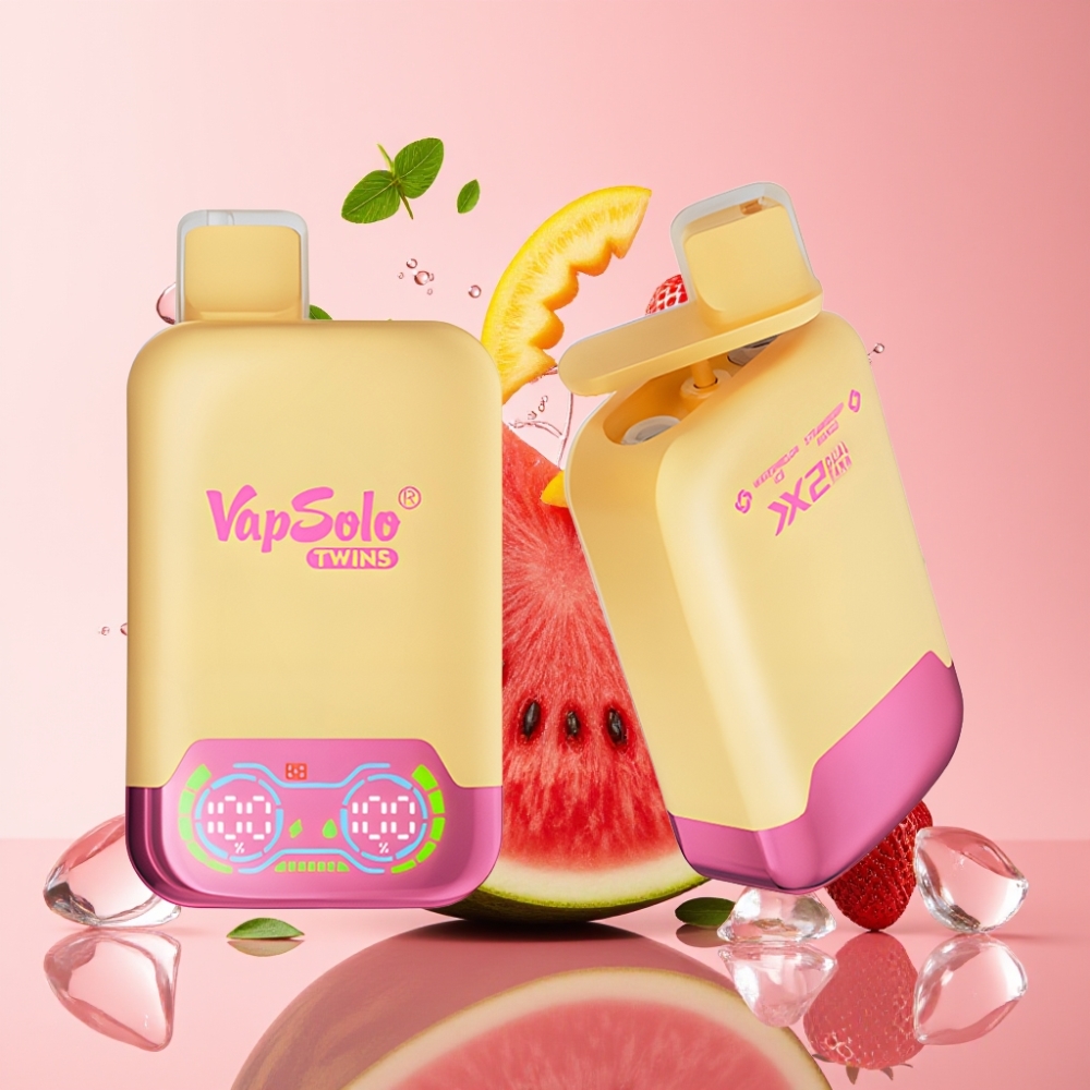 Vapsolo Twins 20000 Puffs Jednokratna Vape Lubenica Led & Jagoda Mango 40ml