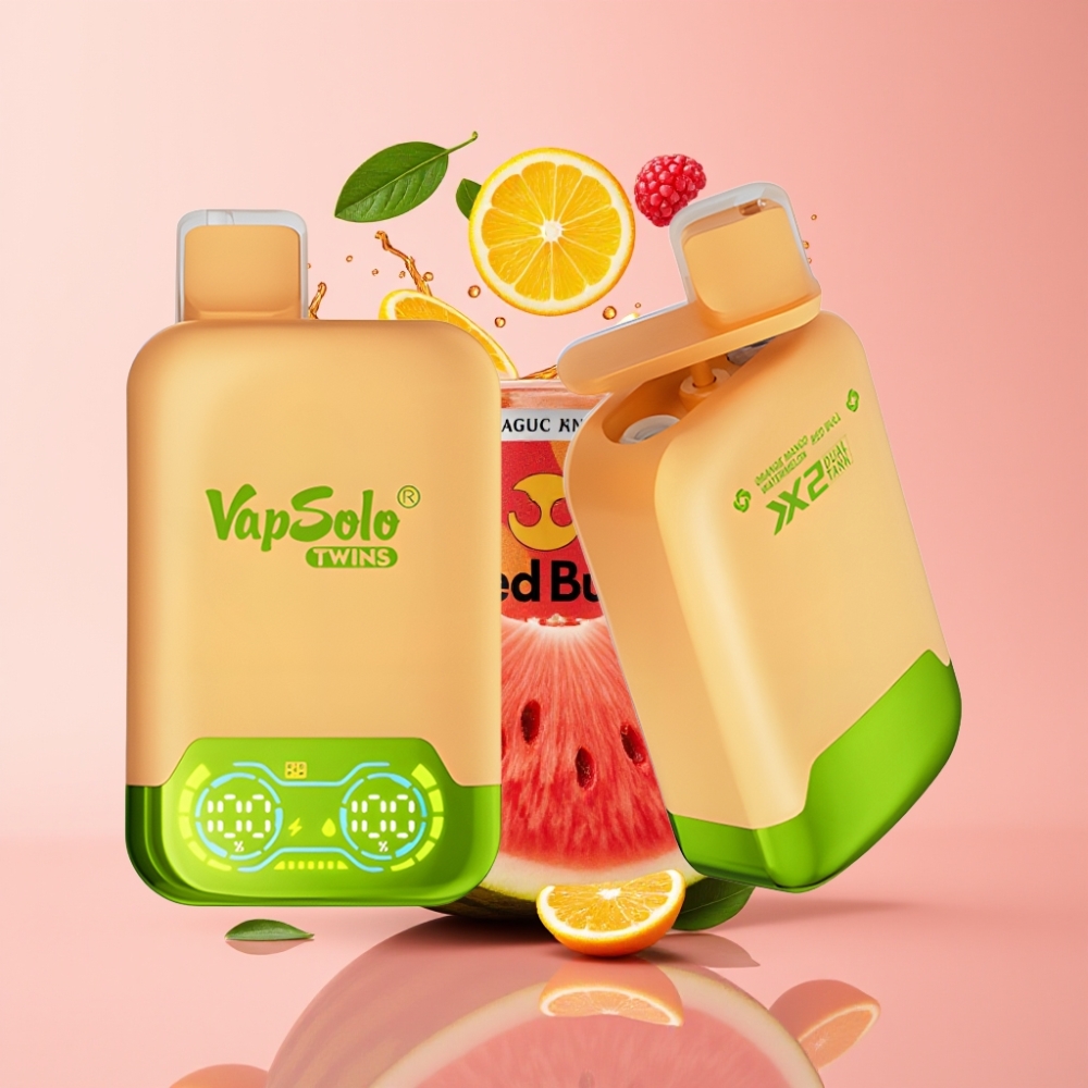 Vapsolo Twins 20000 Puffs Jednokratna vape Naranča Mango Lubenica & Red Bull 40 ml