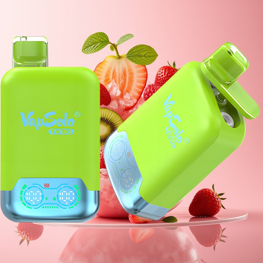 Vapsolo Twins 20000 Puffs Jednokratna vape jagoda kiwi & jagoda malina višnja led 40 ml