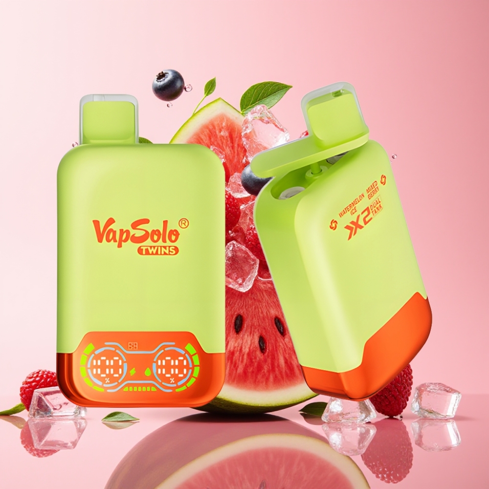 Vapsolo Twins 20000 Puffs Jednokratna vape lubenica led & mješovito bobičasto voće 40 ml