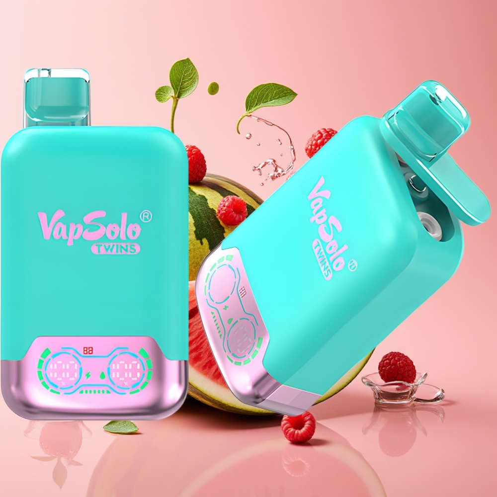 Vapsolo Twins 20000 Puffs Trostruka dinja & malina lubenica, 40 ml