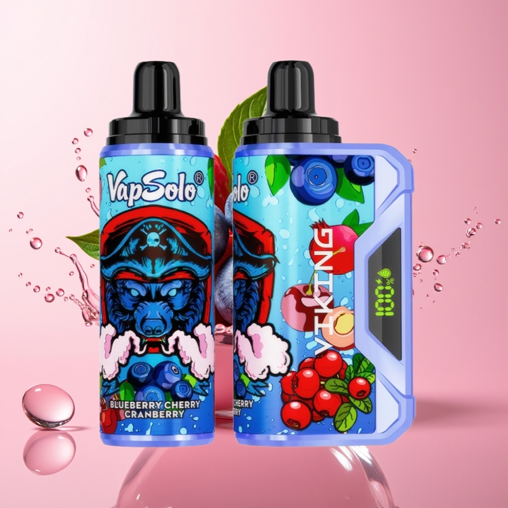 VapSolo VIKING 12000 Puffs Jednokratna Vape Borovnica Trešnja Brusnica 22ml
