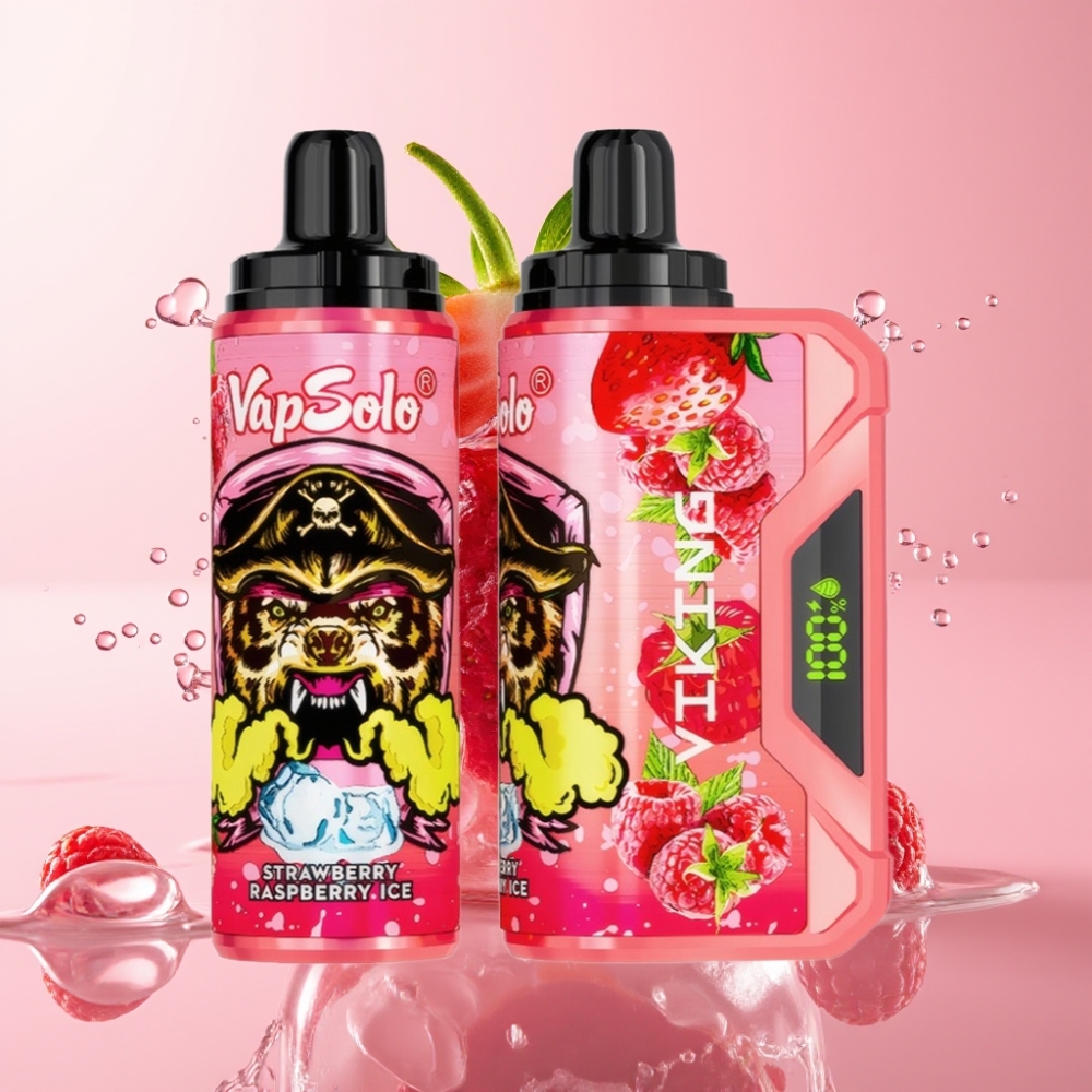 VapSolo VIKING 12000 Puffs Jednokratna e-cigareta Jagoda Malina Led 22ml